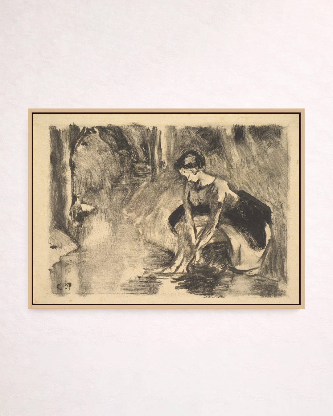 A Young Woman Washing Her Feet at the Edge of a Stream
