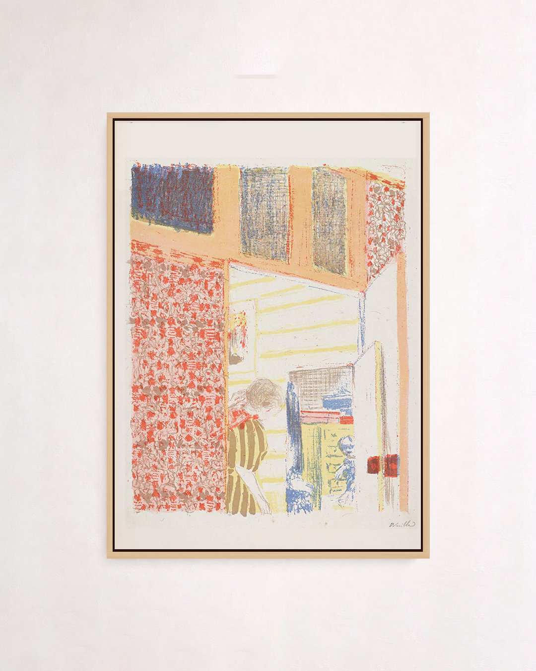 Interior with Pink Wallpaper III