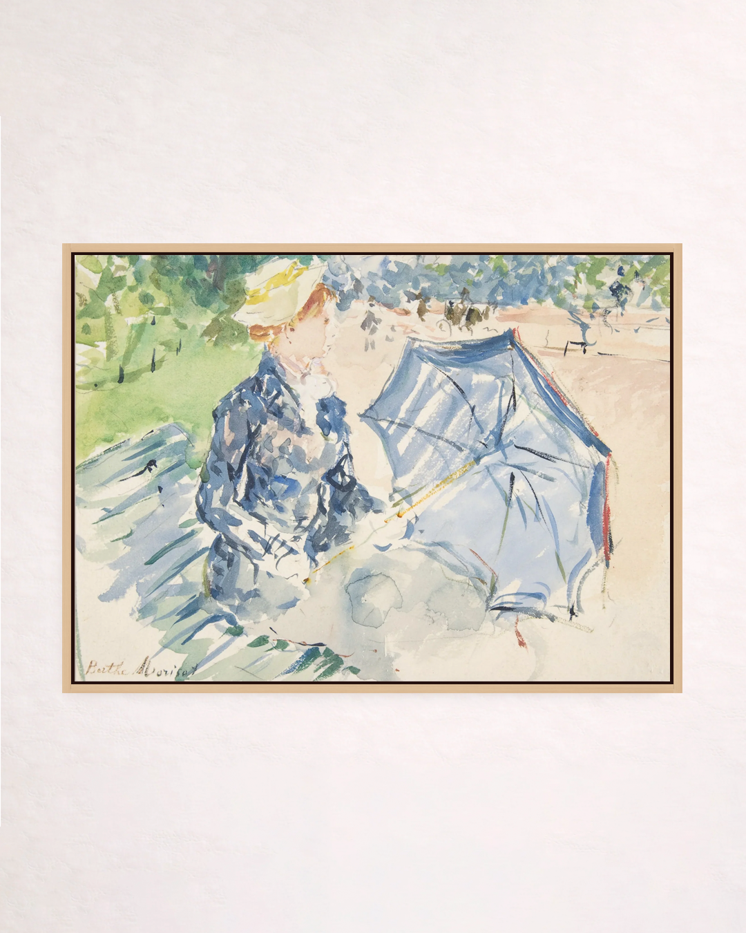 A Woman Seated at a Bench on the Avenue du Bois