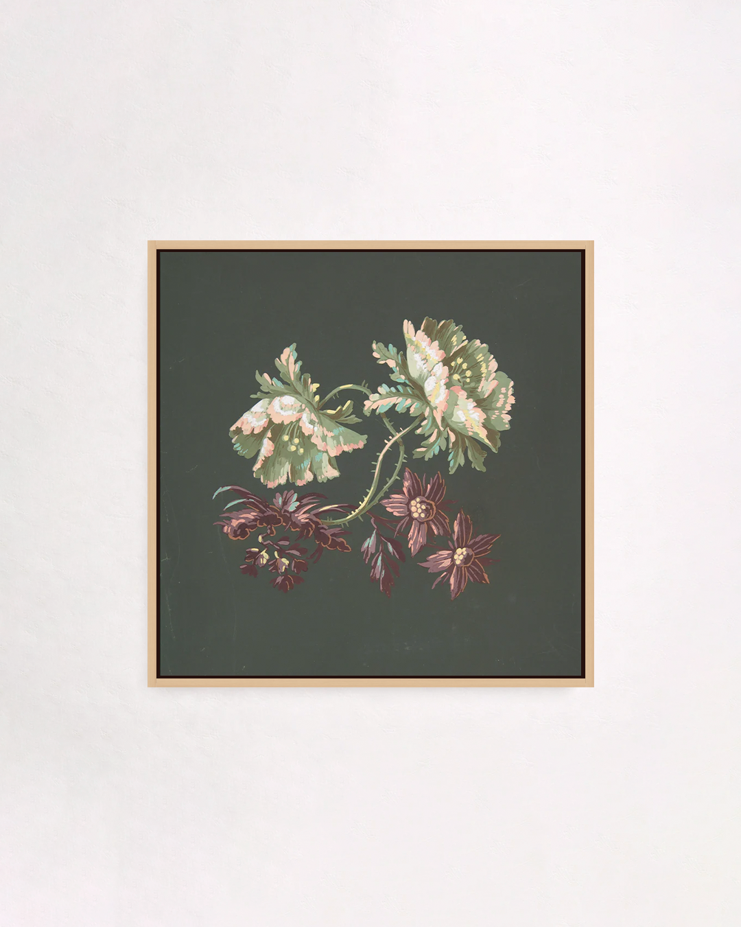 Two Roses and Two Small Flowers