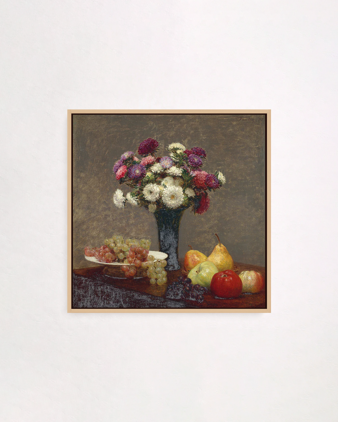 Asters and Fruit on Table