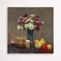 Asters and Fruit on Table