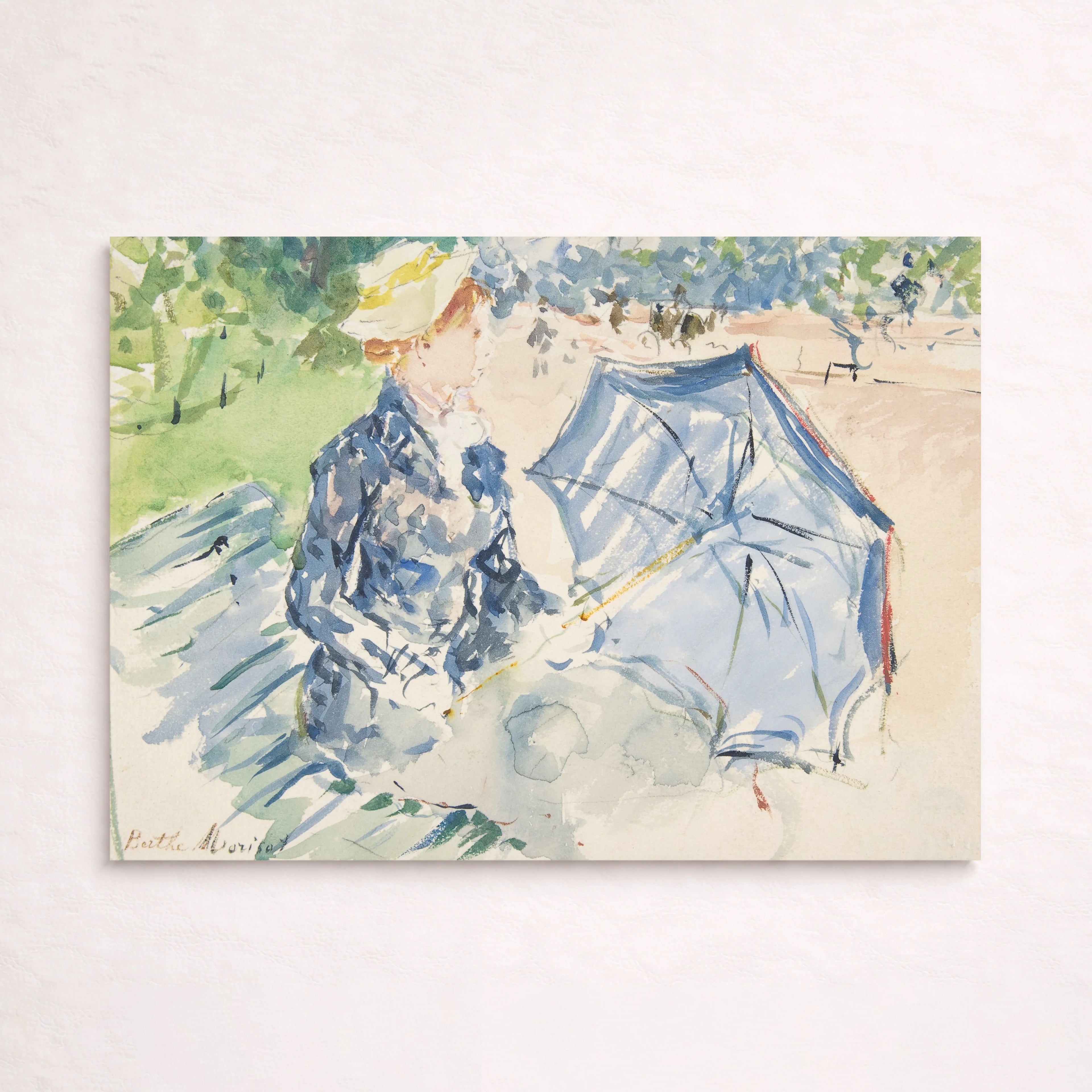A Woman Seated at a Bench on the Avenue du Bois